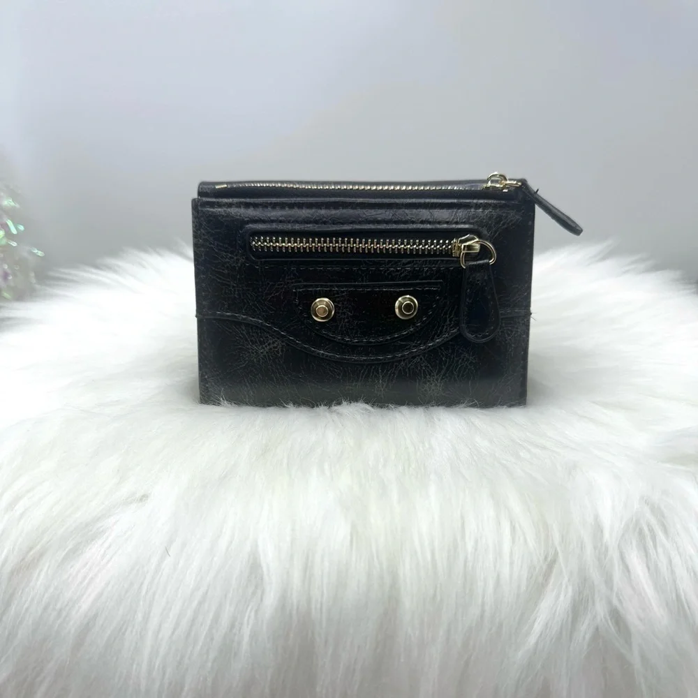 Women's Multi-Function Faux Leather Wallet in black